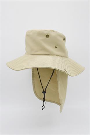 Outdoor Uv Güneş Koruyucu Şapka Bej Lejyoner Safari Şapkası
