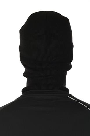 Black Balaclava Snow Mask Knit Beanie Neck Collar 