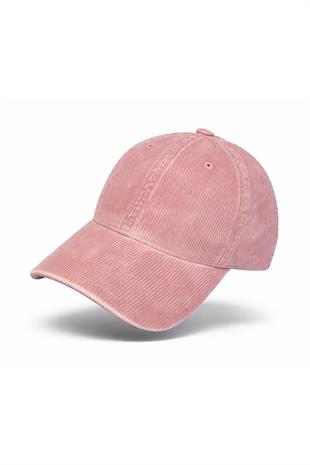 Soluk Efektli Fitilli Dokulu Kadife Şapka - Pembe