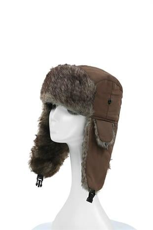 Unisex Çocuk Sıcak Kürklü Bere Kışlık Kulaklı Kayak Şapkası 52Cm