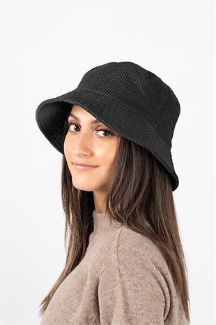 Unisex Kadife Dokulu Basic Kova Bucket Model Şapka