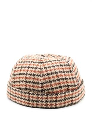 Unisex Kiremit Desenli Yünlü Docker Şapka