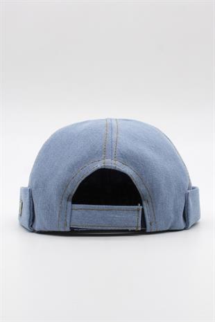 Urban Açık Mavi Docker Şapka - Sipersiz Denim %100 Pamuk Kep
