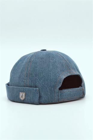 Urban Koyu Mavi Docker Şapka - Sipersiz Denim %100 Pamuk Kep
