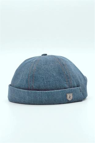 Urban Koyu Mavi Docker Şapka - Sipersiz Denim %100 Pamuk Kep