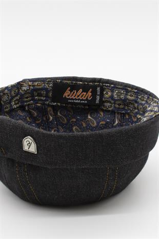 Urban Siyah Docker Şapka - Sipersiz Denim %100 Pamuk Kep