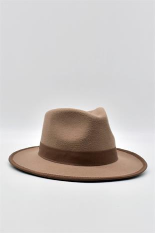 Erkek Fedora Fötr Şapka Panama İngiliz Trilby Kasket Bej