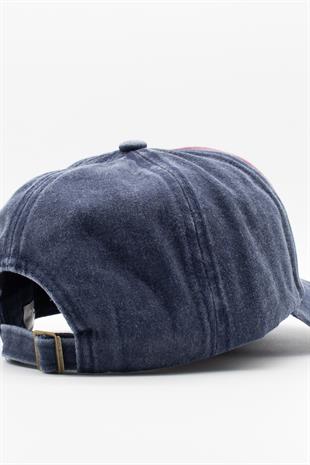 Eskitme Balık Logolu Denim Şapka | San Francisco Trucker Kep