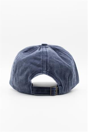 Eskitme Balık Logolu Denim Şapka | San Francisco Trucker Kep