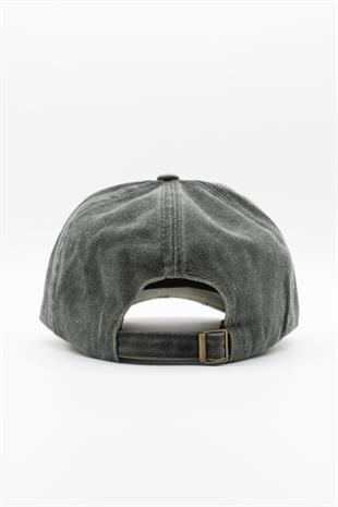 Eskitme Balık Logolu Denim Şapka | San Francisco Trucker Kep