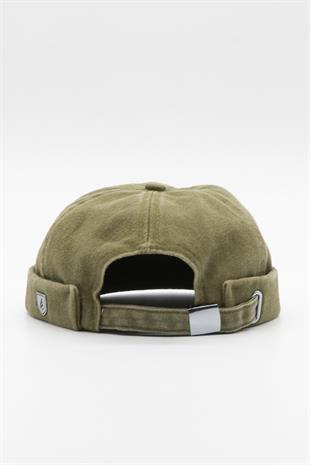 Vintage Retro Bej Eskitme Pamuk Cap Docker Şapka