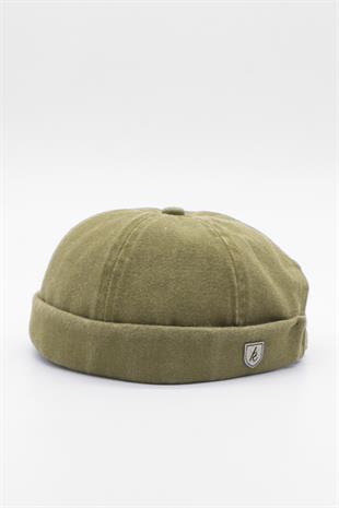 Vintage Retro Bej Eskitme Pamuk Cap Docker Şapka