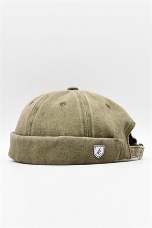 Vintage Retro Bej Eskitme Pamuk Cap Docker Şapka