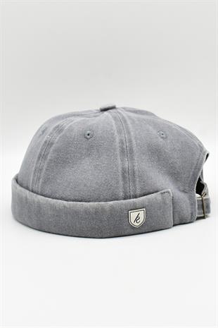 Vintage Retro Gri Eskitme Pamuk Cap Docker Şapka