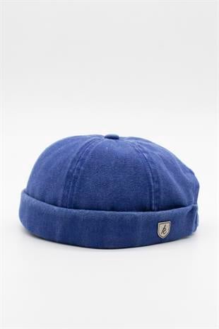 Vintage Retro Mavi Eskitme Pamuk Cap Docker Şapka