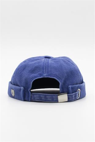 Vintage Retro Mavi Eskitme Pamuk Cap Docker Şapka
