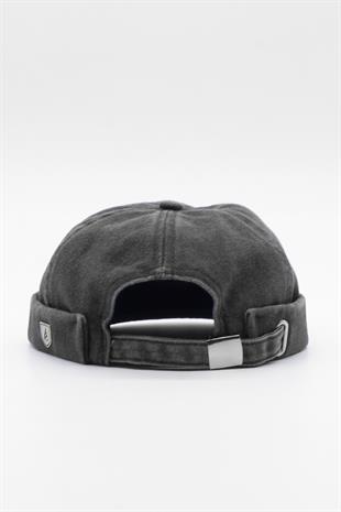Vintage Retro Siyah Eskitme Pamuk Cap Docker Şapka