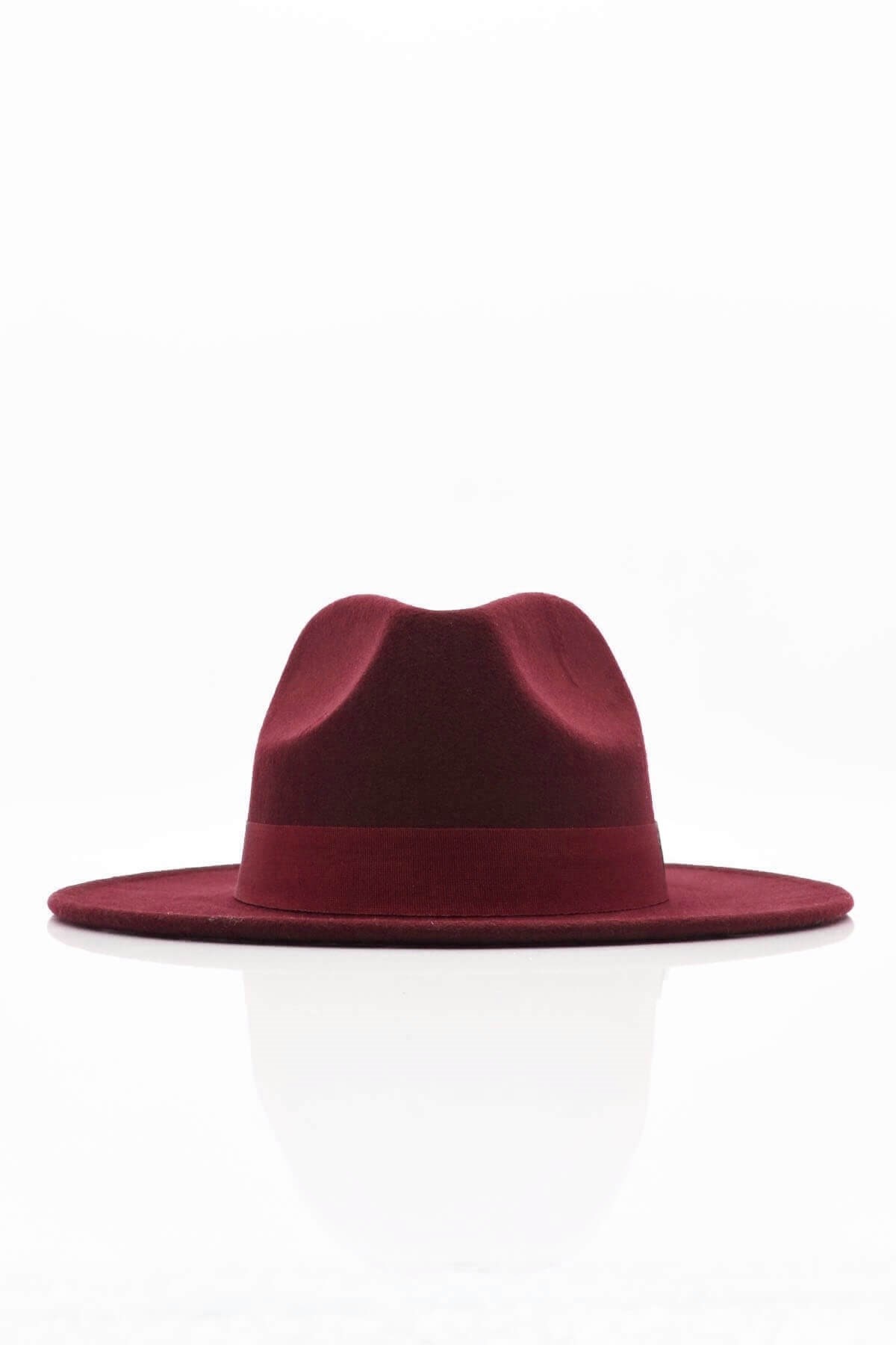 Women's Boater Burgundy Cowboy Panama Fedora Hat