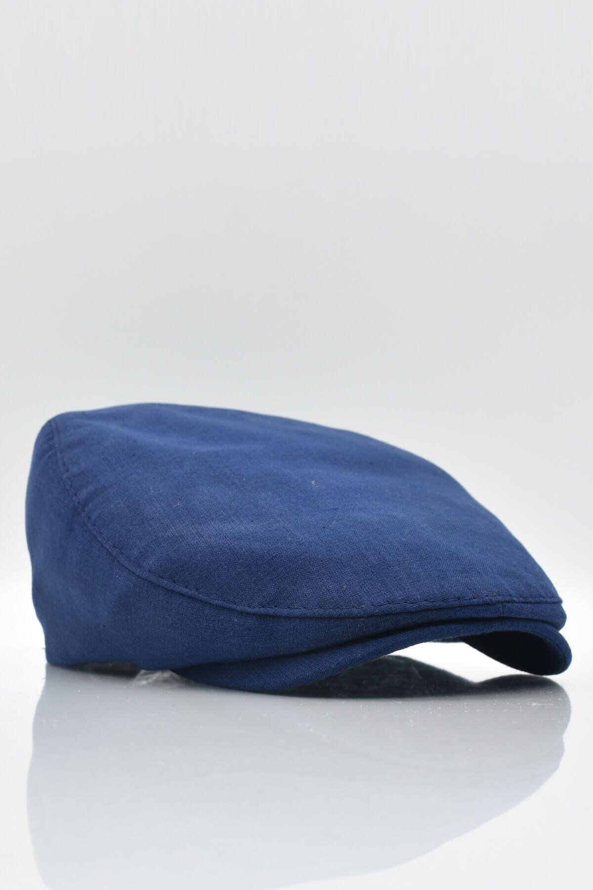Erkek Düz Pamuklu Lacivert Flat Cap Kasket