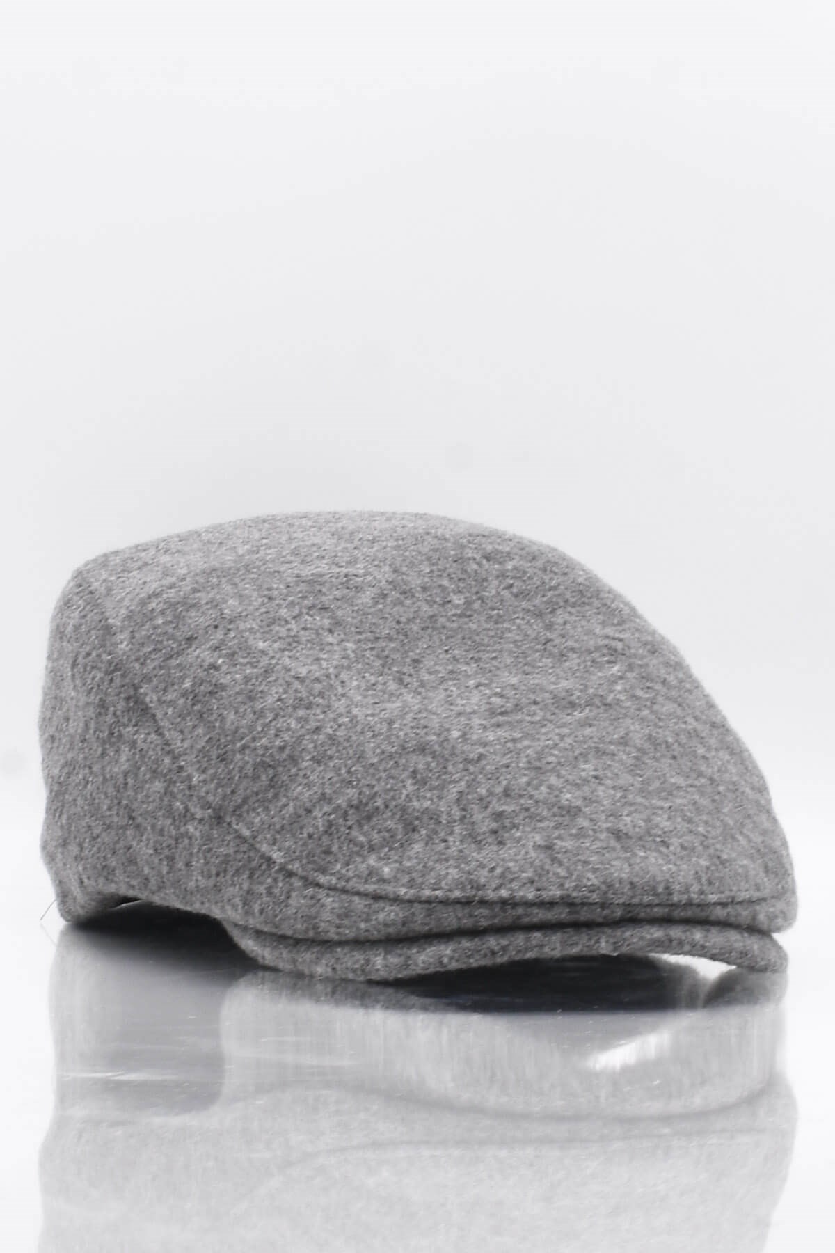 Külah Erkek Şapka Gri Kışlık Trend Flat Cap Yün Kasket KLH7050