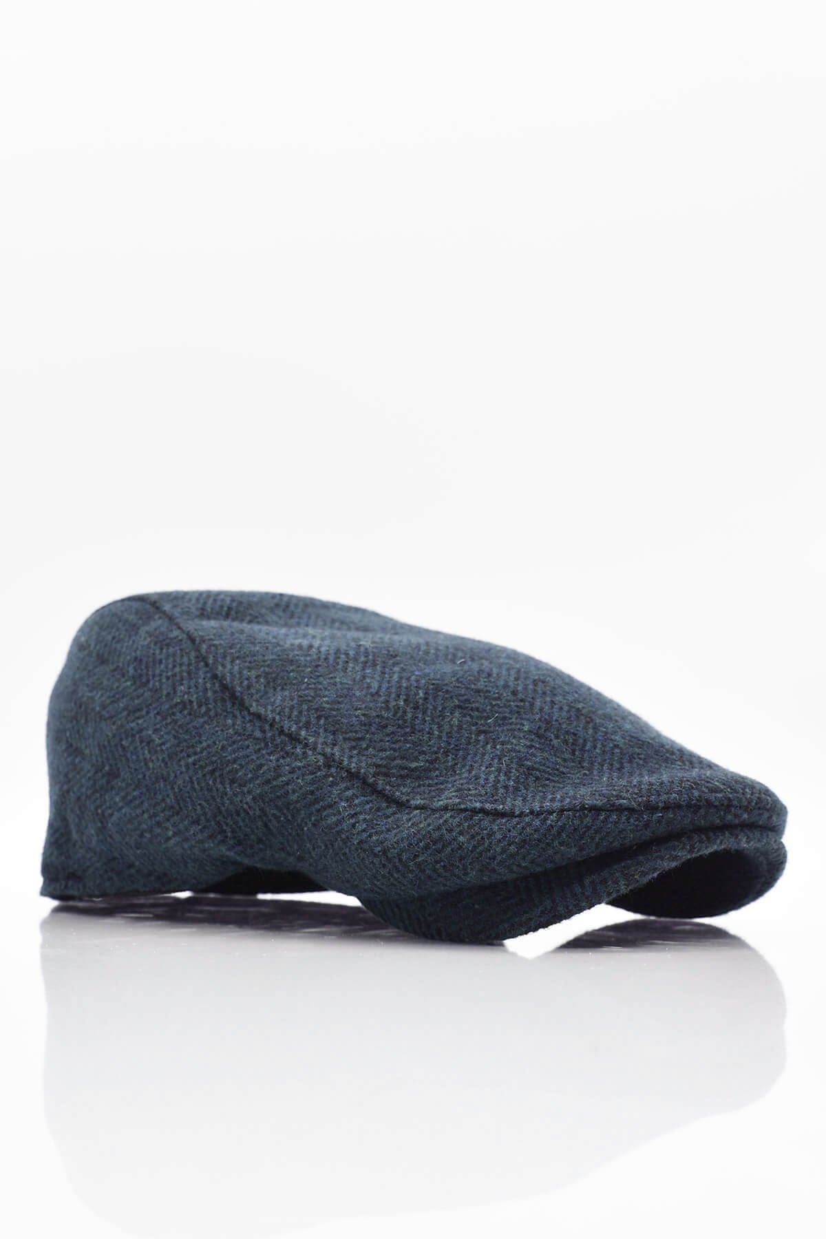Erkek Yün Şapka Heritage Kışlık Kasket Flat Cap-Lacivert