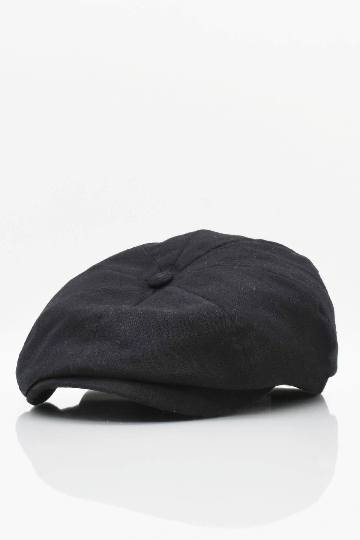 Külah İngiliz Stili London Yazlık Kasket Şapka Siyah KLH7009