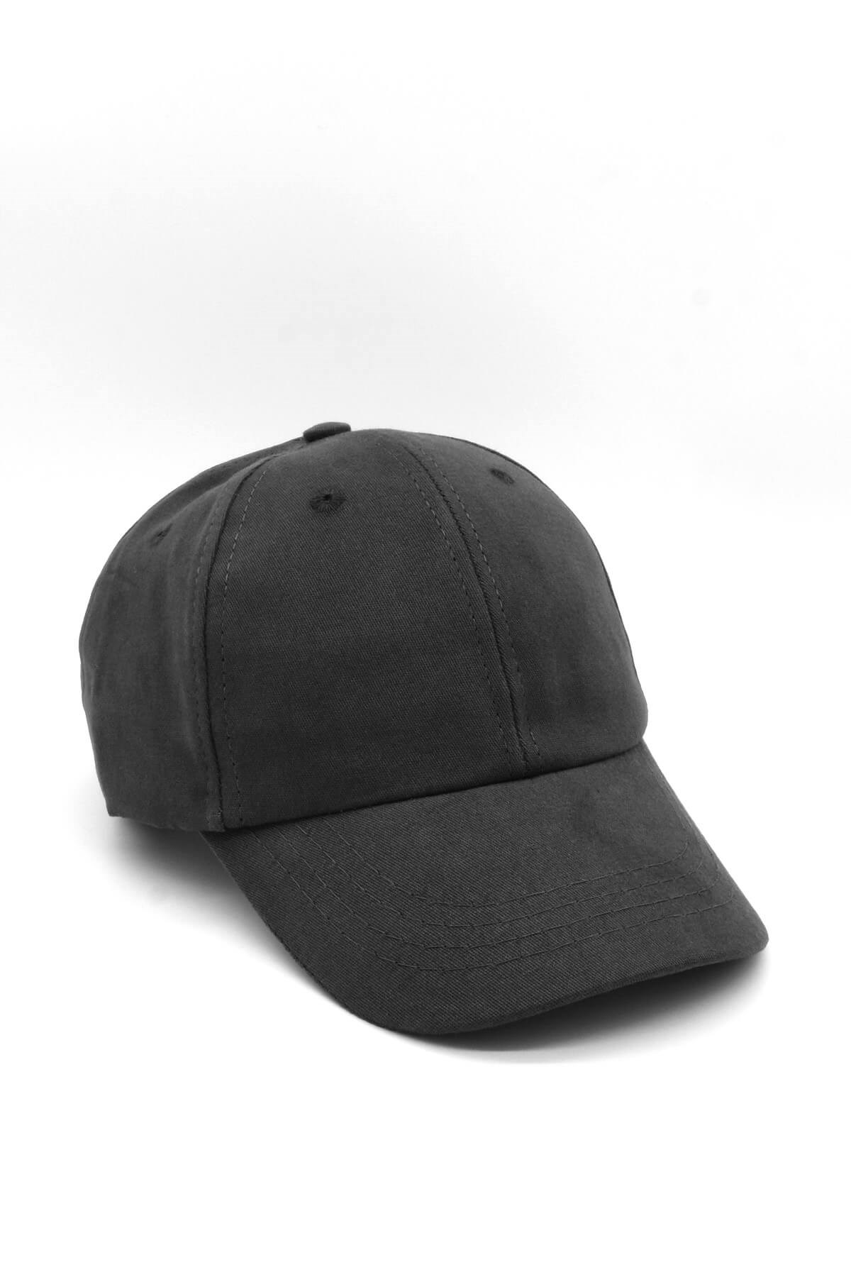 Külah Kadın %100 Pamuk Siyah Cap Beyzbol Şapkası KLH7023