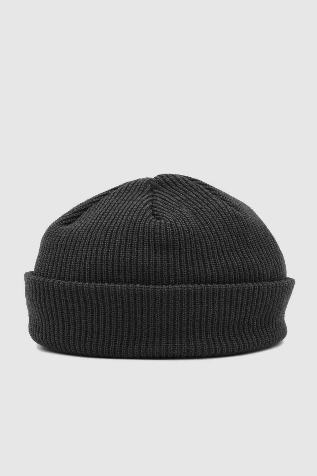 Men's Black Knit Docker Beanie Skullcap