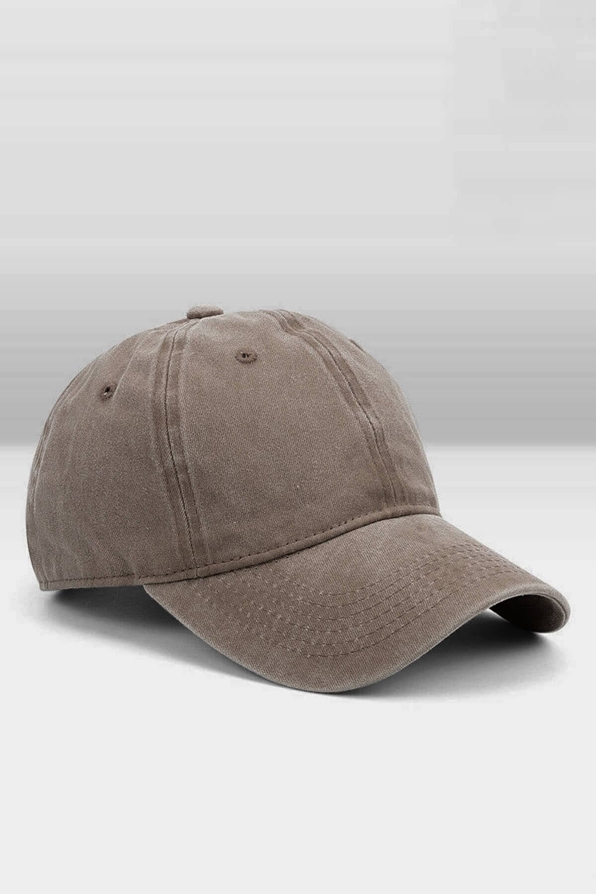Washed Fabric Cotton Brown Women's Hat Cap