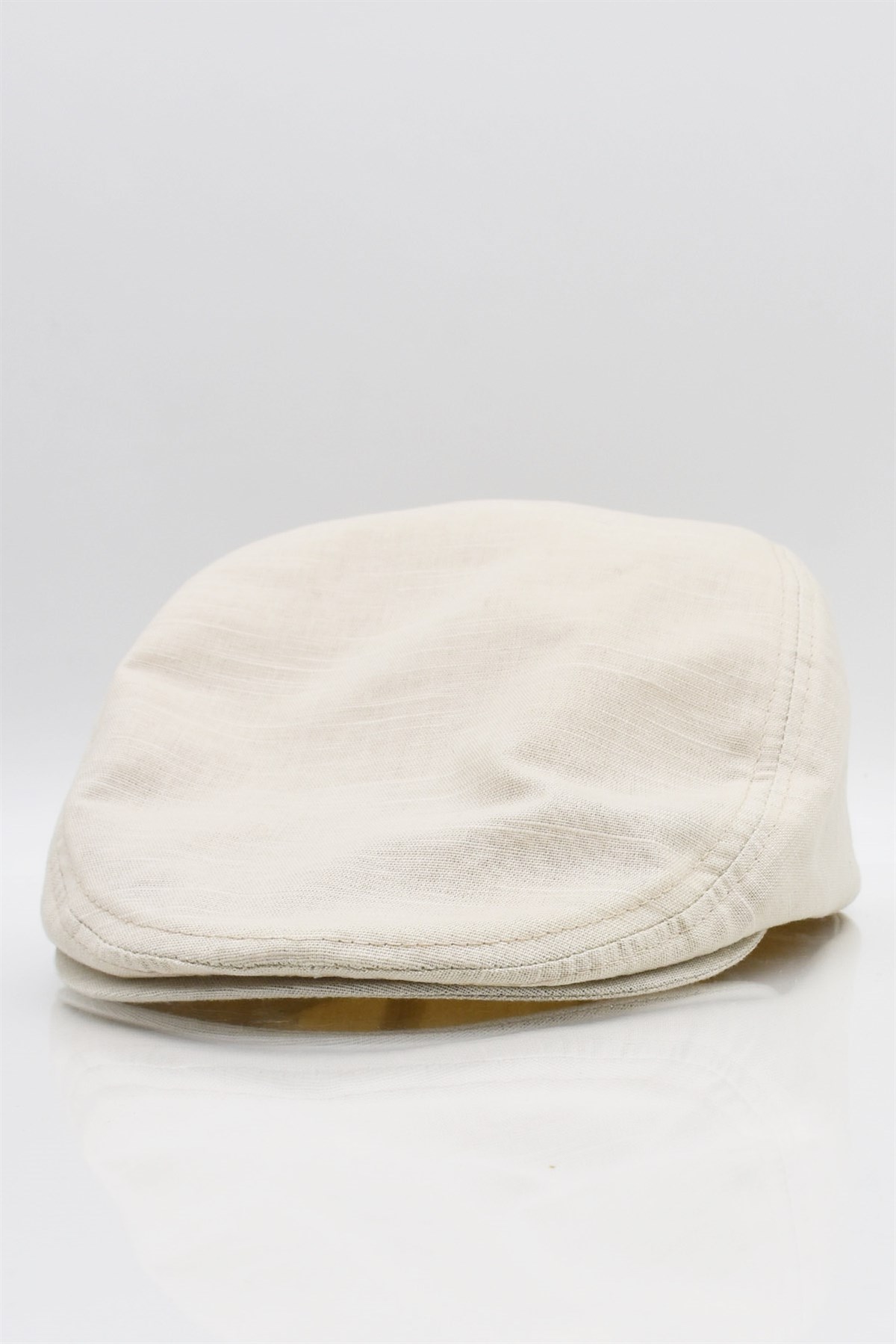 Erkek Cotton Bej Flat Cap Kasket Şapka