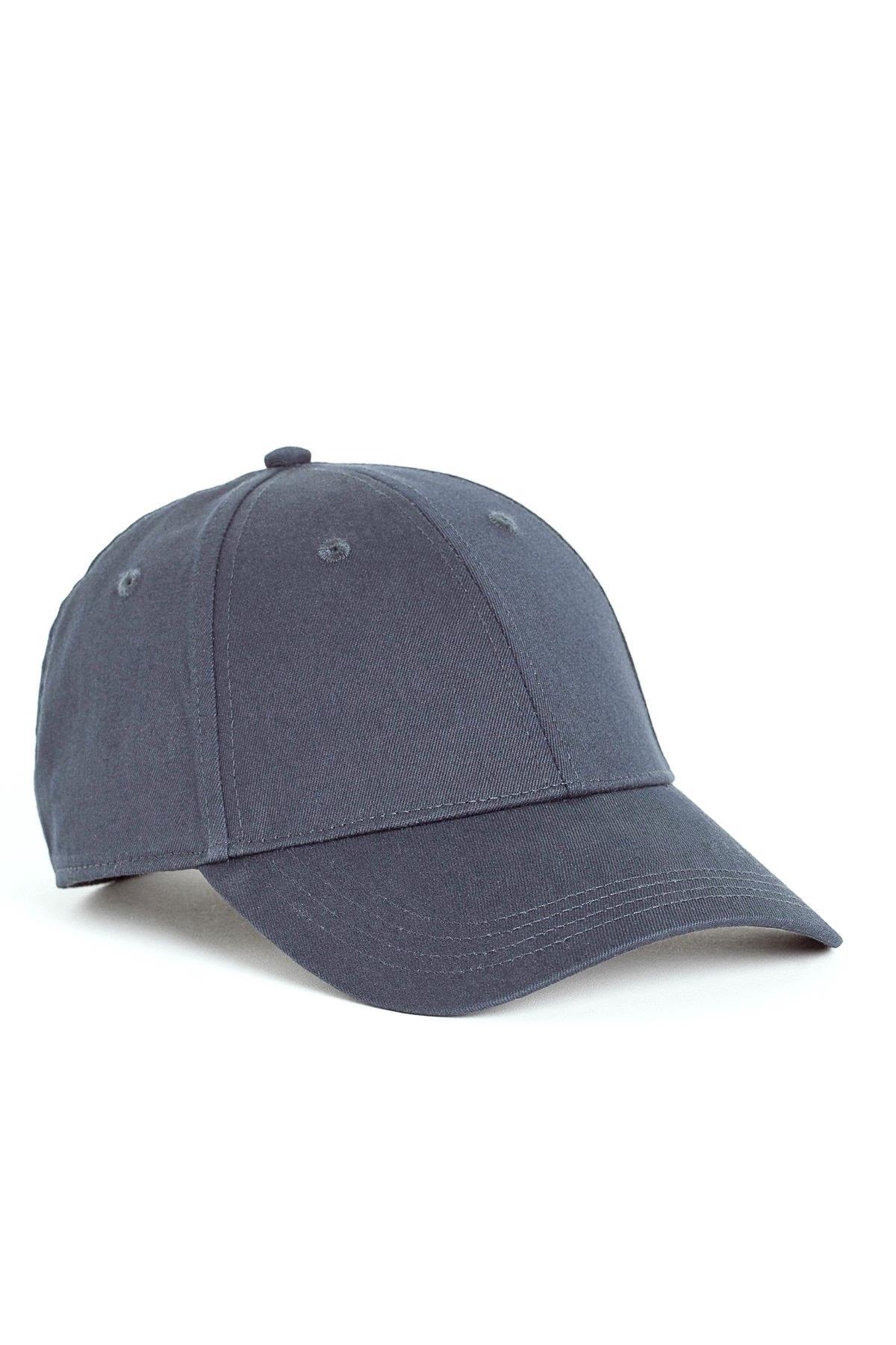 Külah %100 Pamuk Kadın Şapka Metal Kilitli Gabardin Kep-Lacivert KLH6892