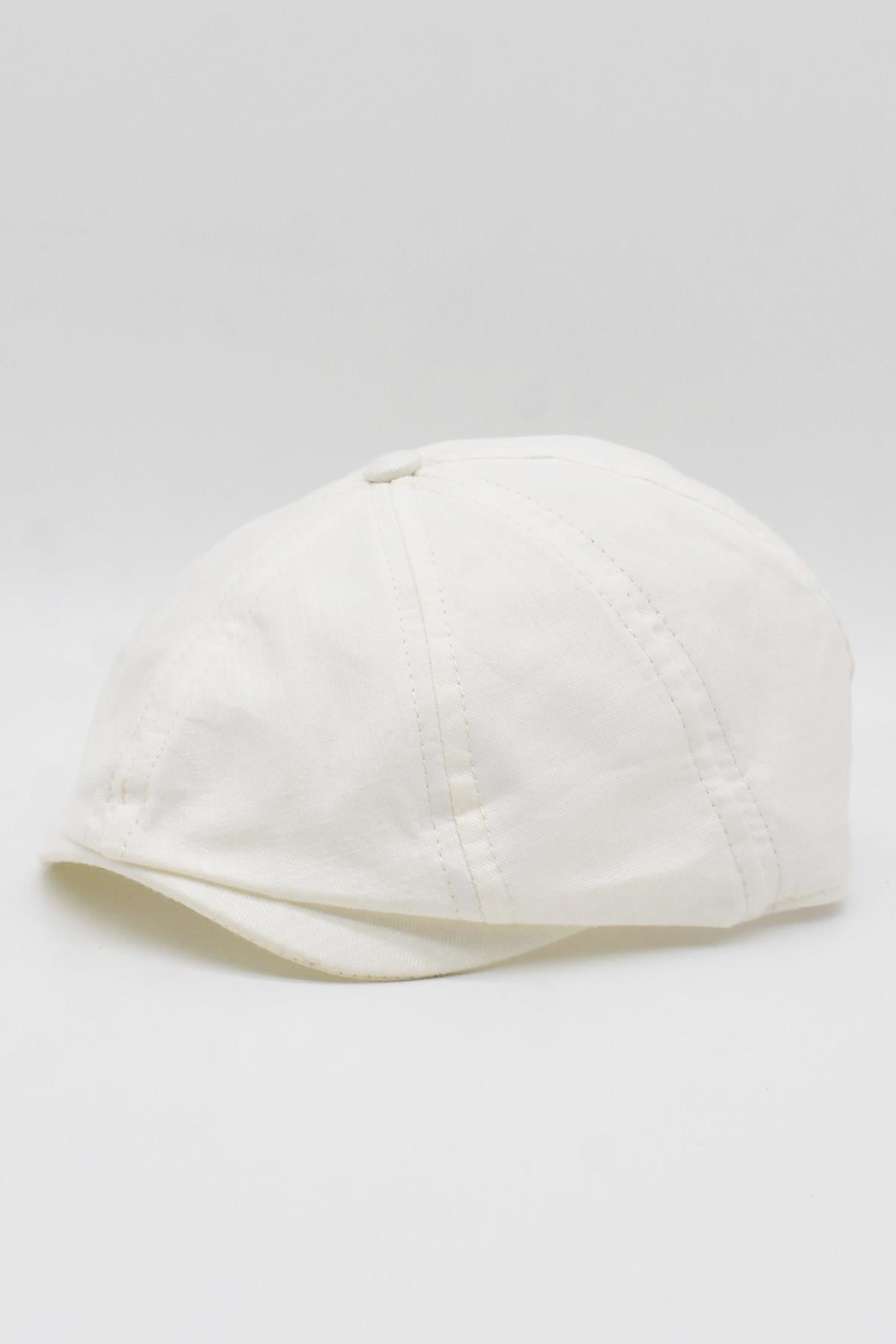 6-12 Age Cotton Child Flat Cap Hat Cream