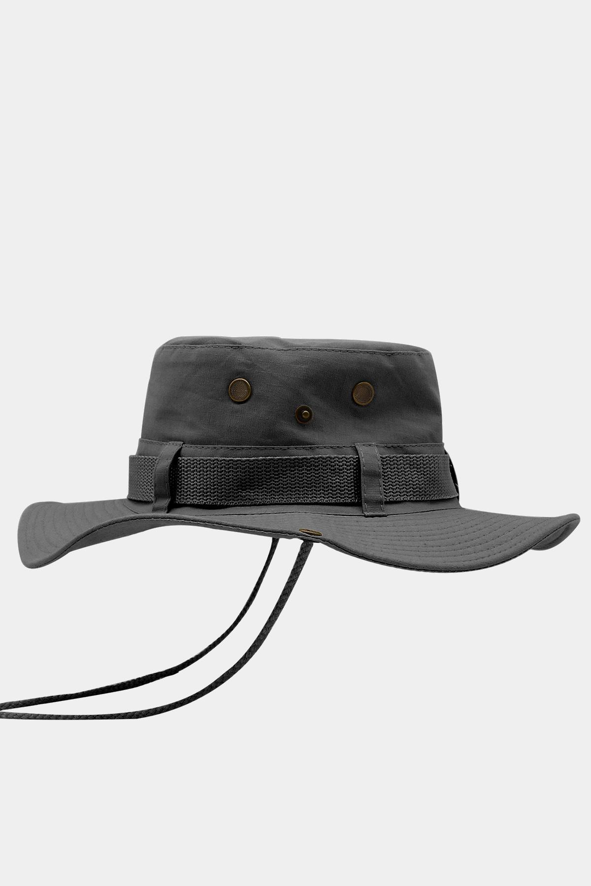 Külah Antrasit Outdoor Şapka Uv Korumalı Bucket Safari Şapkası KLH7338