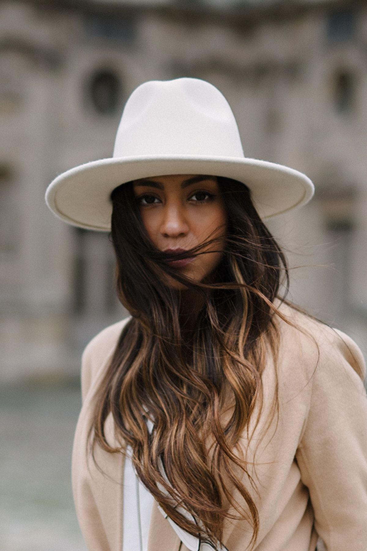 White Fedora Hat Adjustable Ipli Women's Fedora Hat