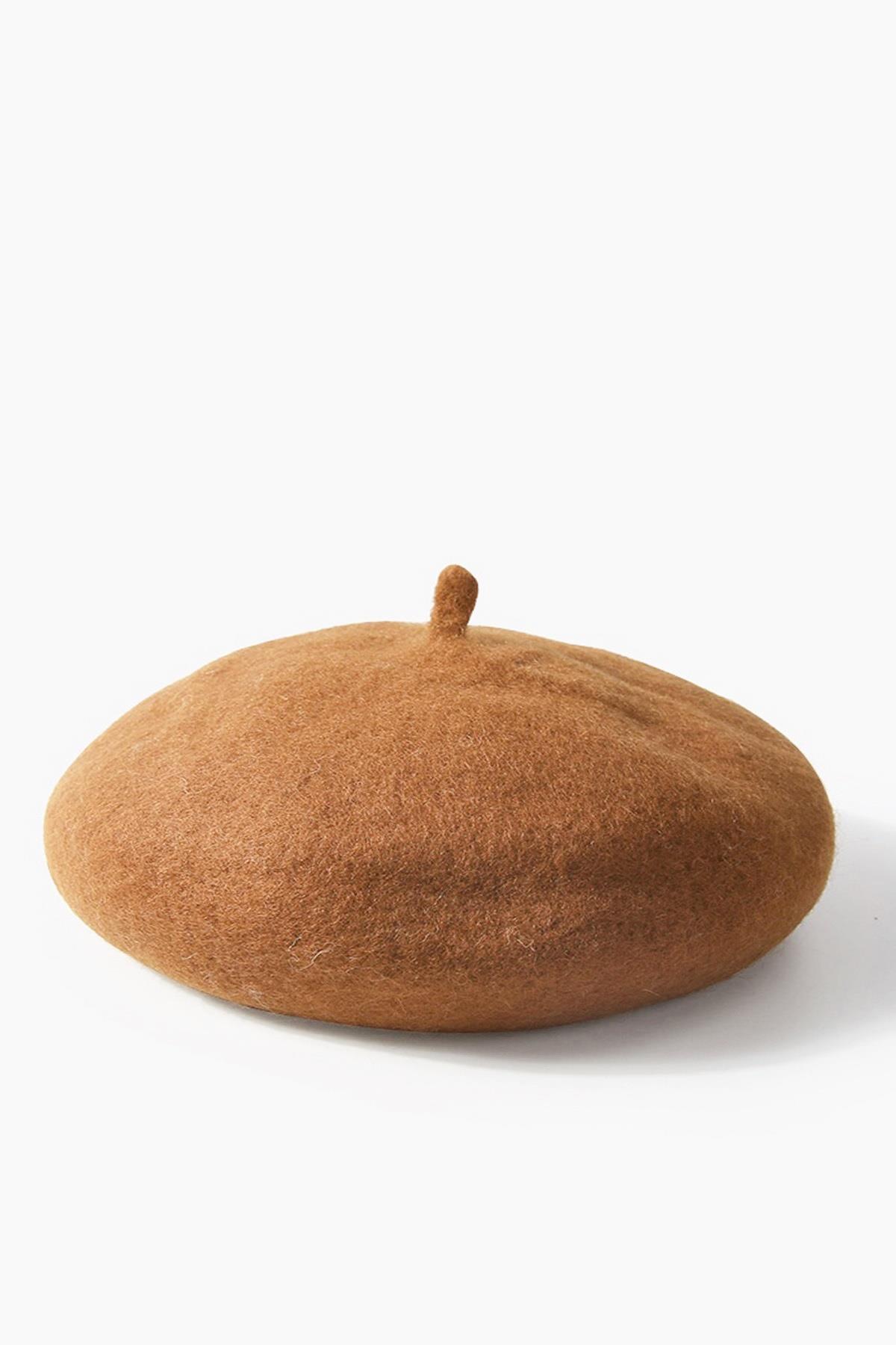 Külah Camel Parisienne Bere Premium Gerçek Yün Şapka KLH7220