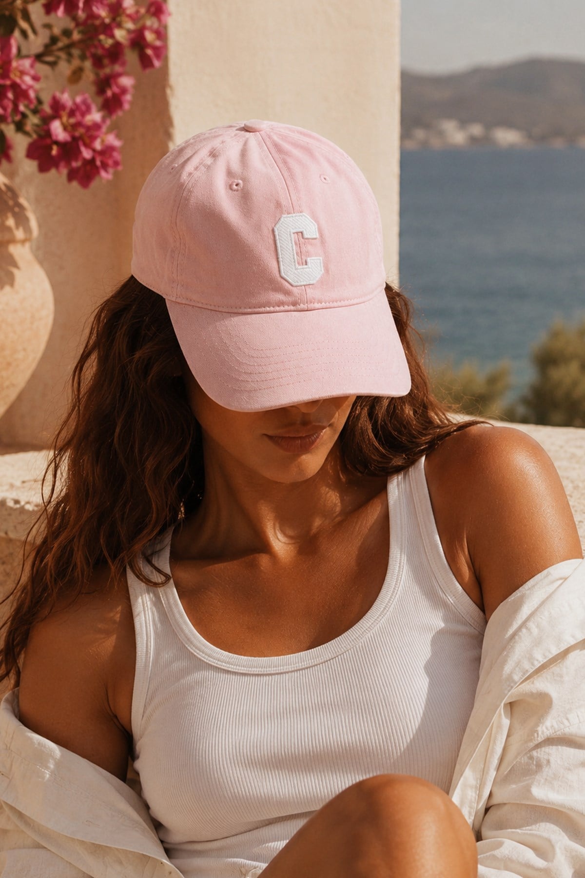Külah Club Letter Series - C Harf Nakışlı Şapka | Blush KLH7593