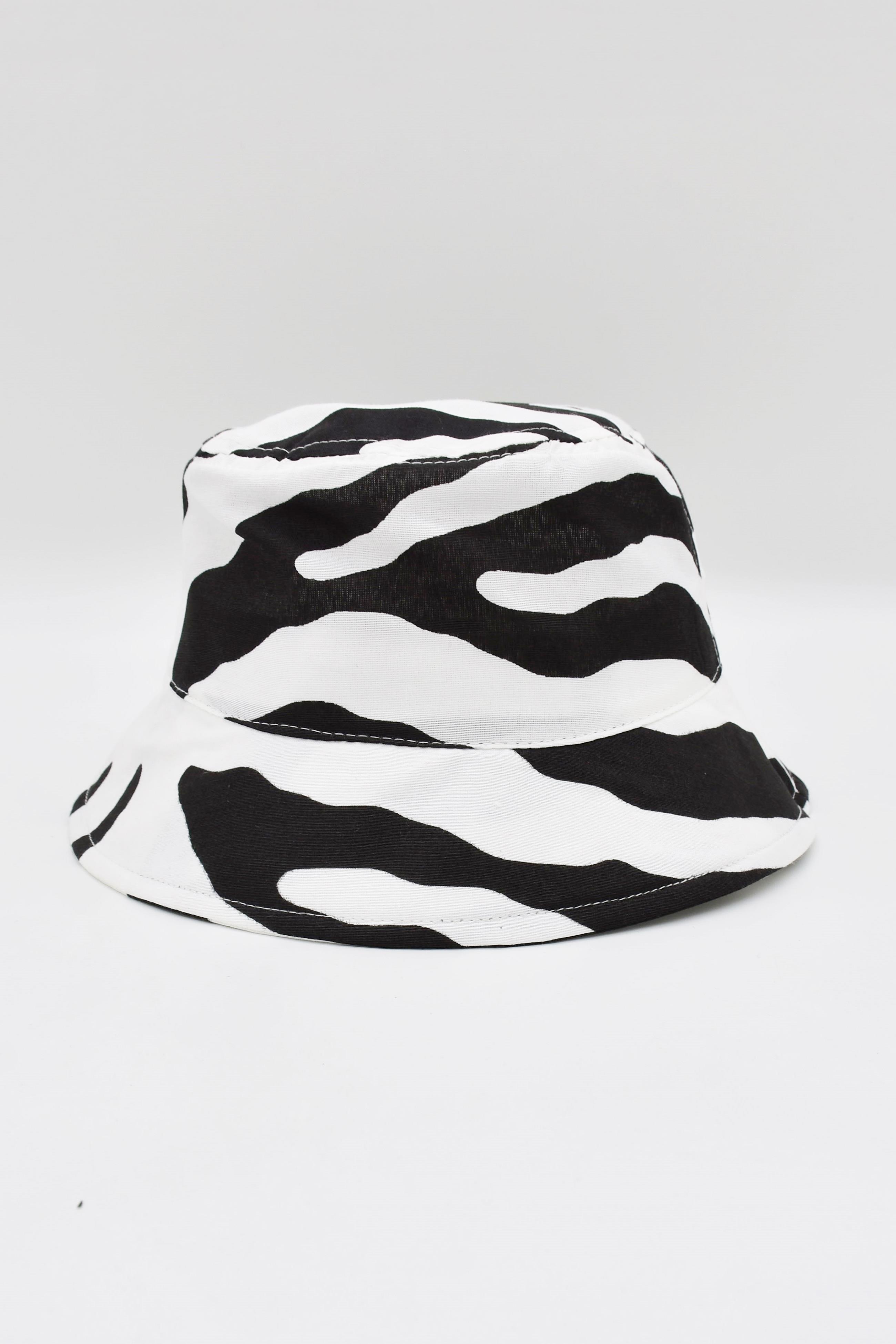 Külah Desenli Kova Balıkçı Şapka Bucket Hat-Beyaz KLH6925