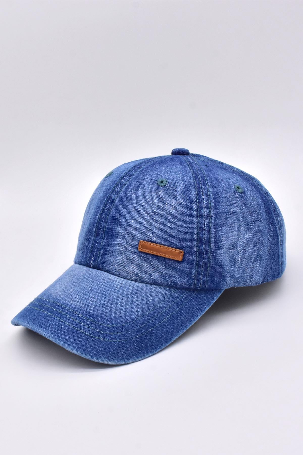 Külah Erkek Denim Beyzbol Şapka Cırtcırtlı Kot Kep KLH7343