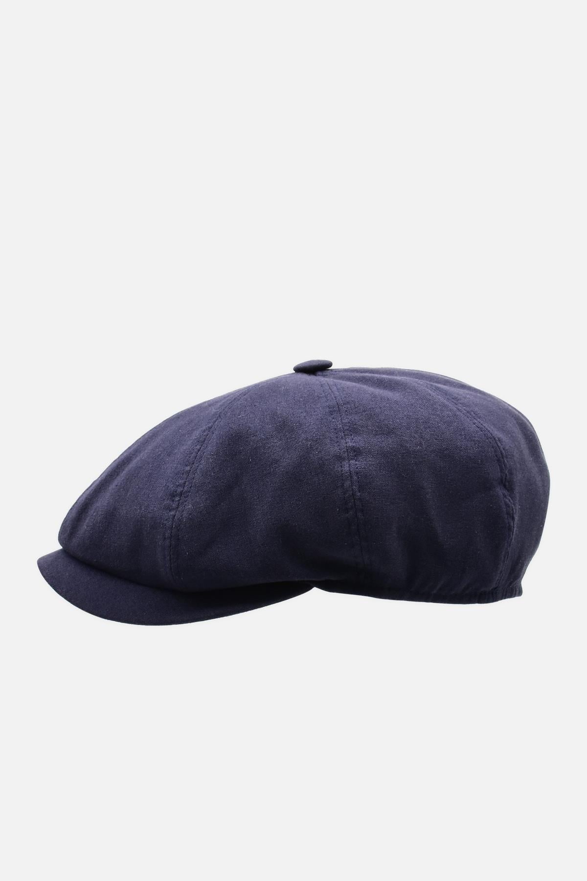 Men's English Groovy Hat Premium Cotton Navy Flat Cap
