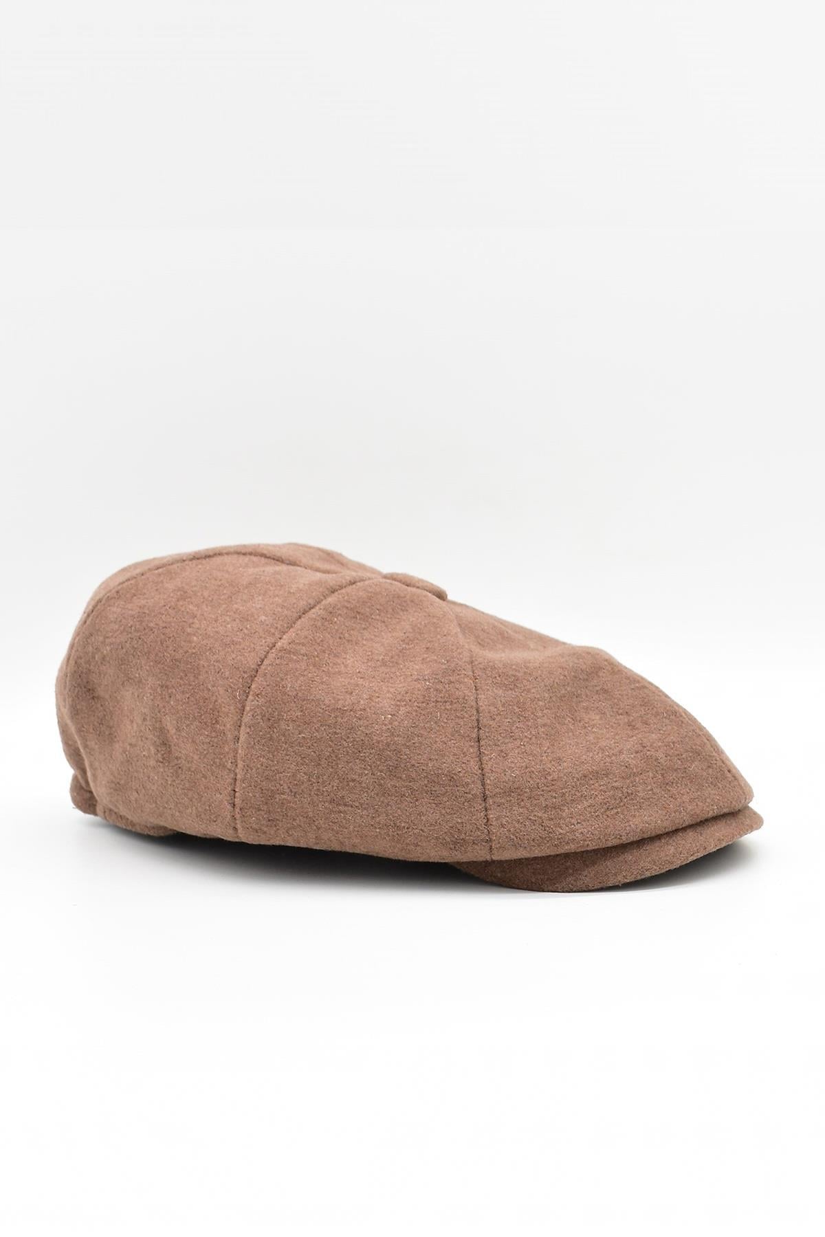 Külah Erkek Kahve İngiliz Şapka Newsboy Kasket Flat Cap KLH6789