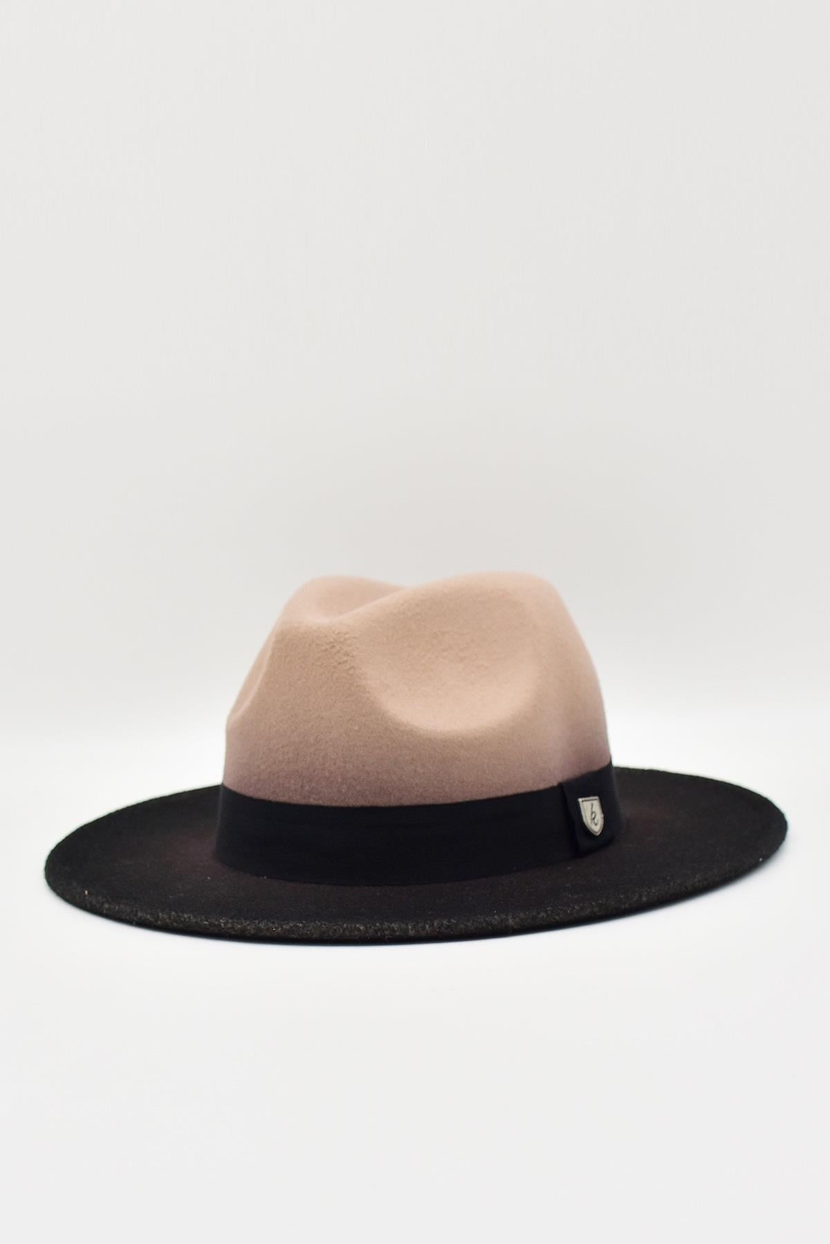Külah Erkek Multicolor Fötr Şapka Camel Panama Hat KLH7164