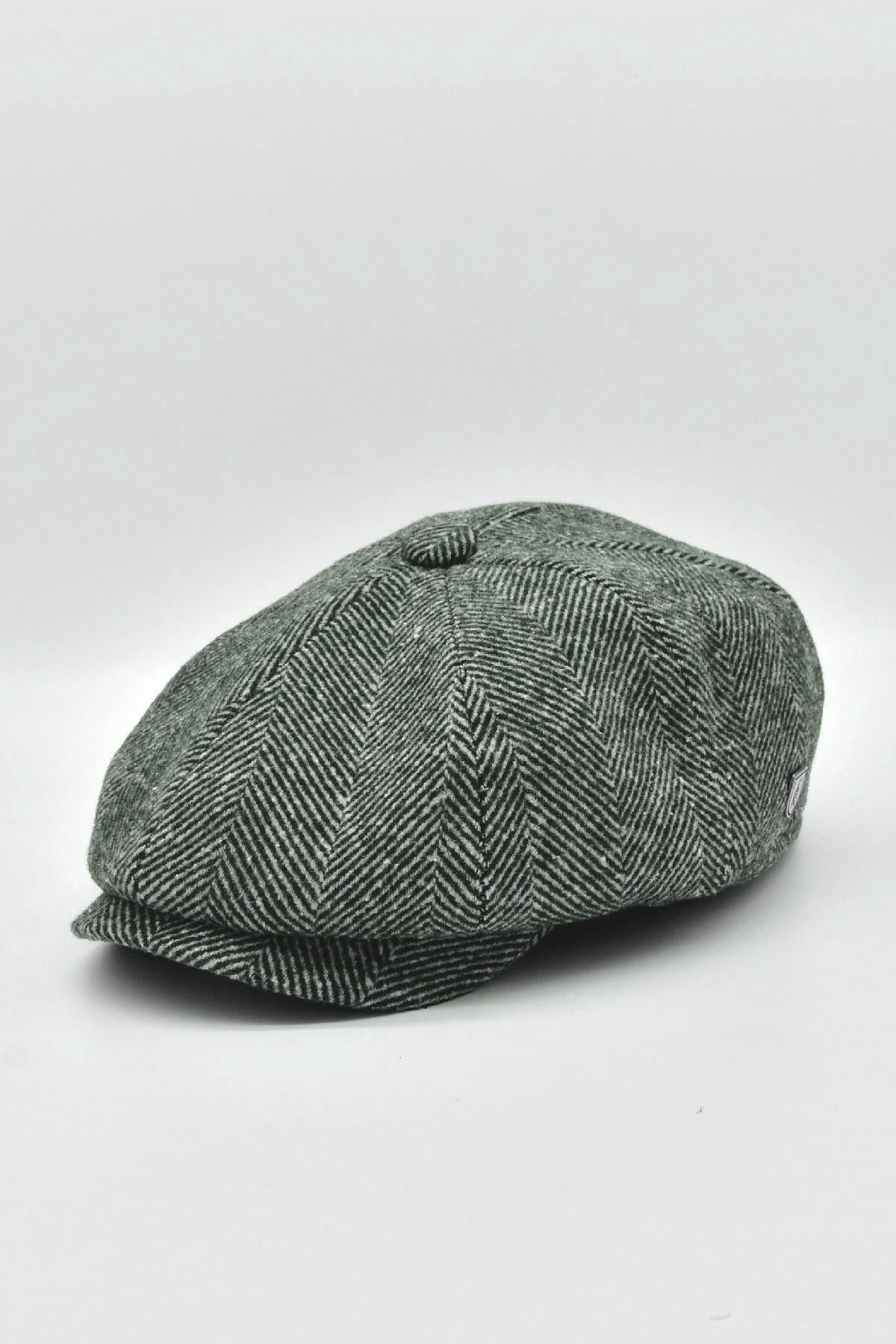 Külah Erkek Yeşil Balıksırtı Kasket 8 Parça Peaky Blinders Şapka KLH7282