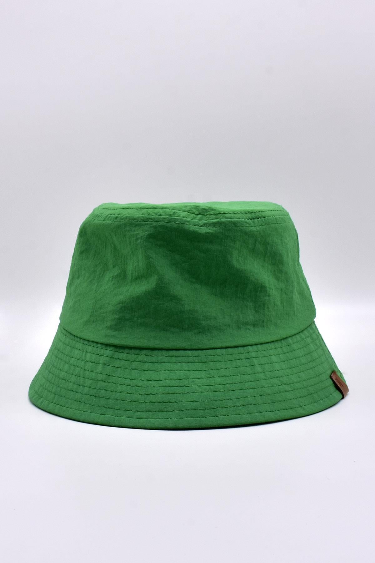 Külah Erkek Yeşil Bucket Şapka Dokulu Yazlık Balıkçı Şapkası KLH6942