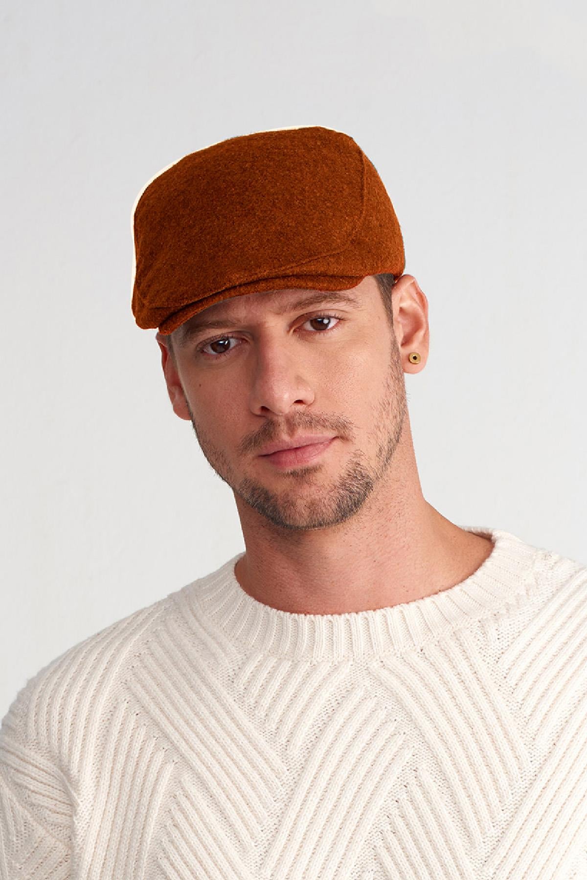 Erkek Yün Flat Cap Kasket Peaky Blinders Şapka