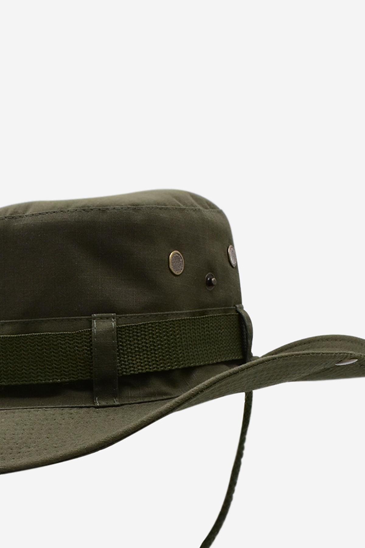 Haki Yeşil Outdoor Şapka Uv Korumalı Bucket Safari Şapkası