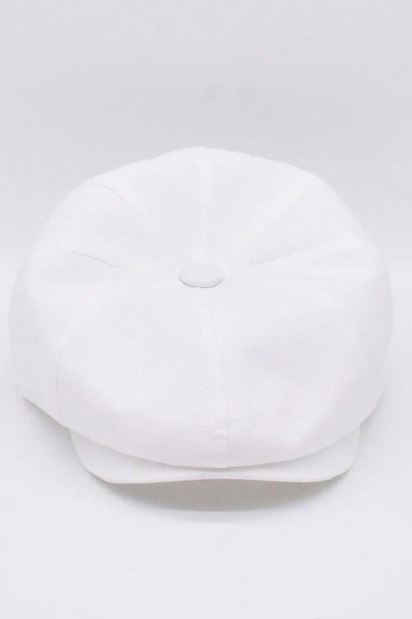 Külah English Style London Flat Cap Hat White KLH7009