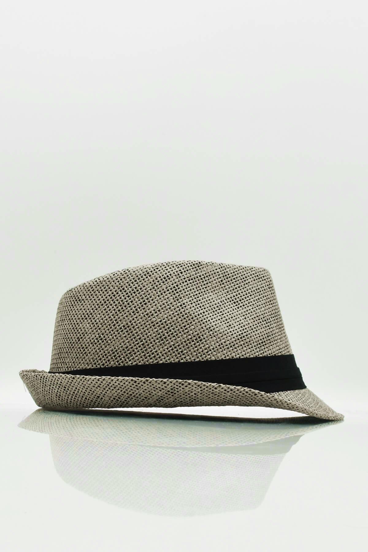 Women's Straw Fedora Hat - Grey