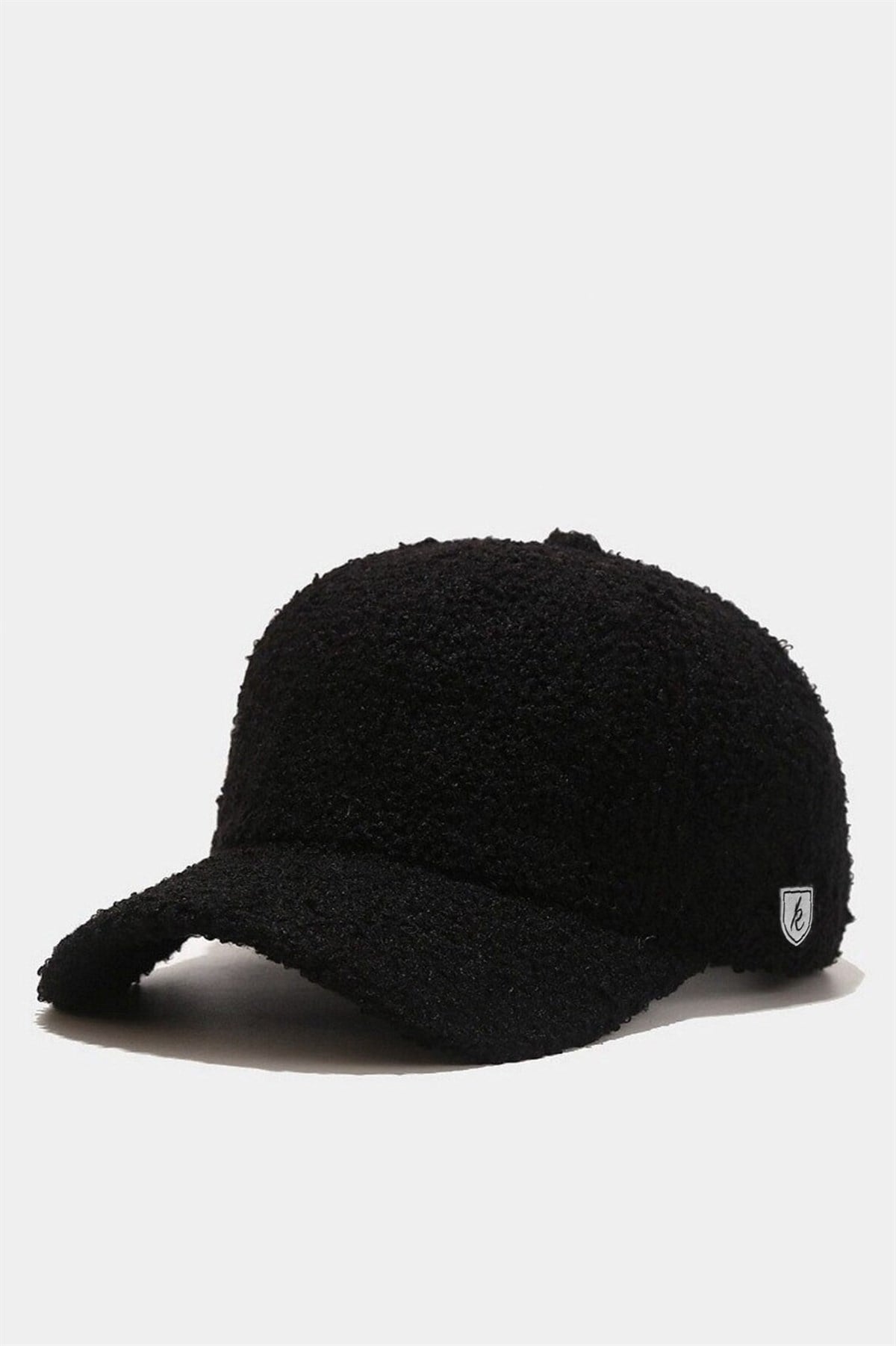 Külah Kadın Kışlık Siyah Peluş Şapka Kep Trendy Baseball Cap KLH7302