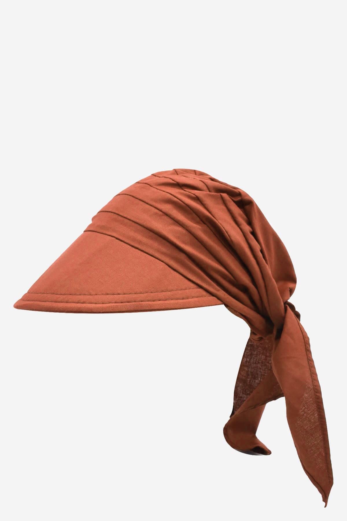 Kadın Safari Bağlamalı Eşarp Siperli Bandana Plaj Şapkası