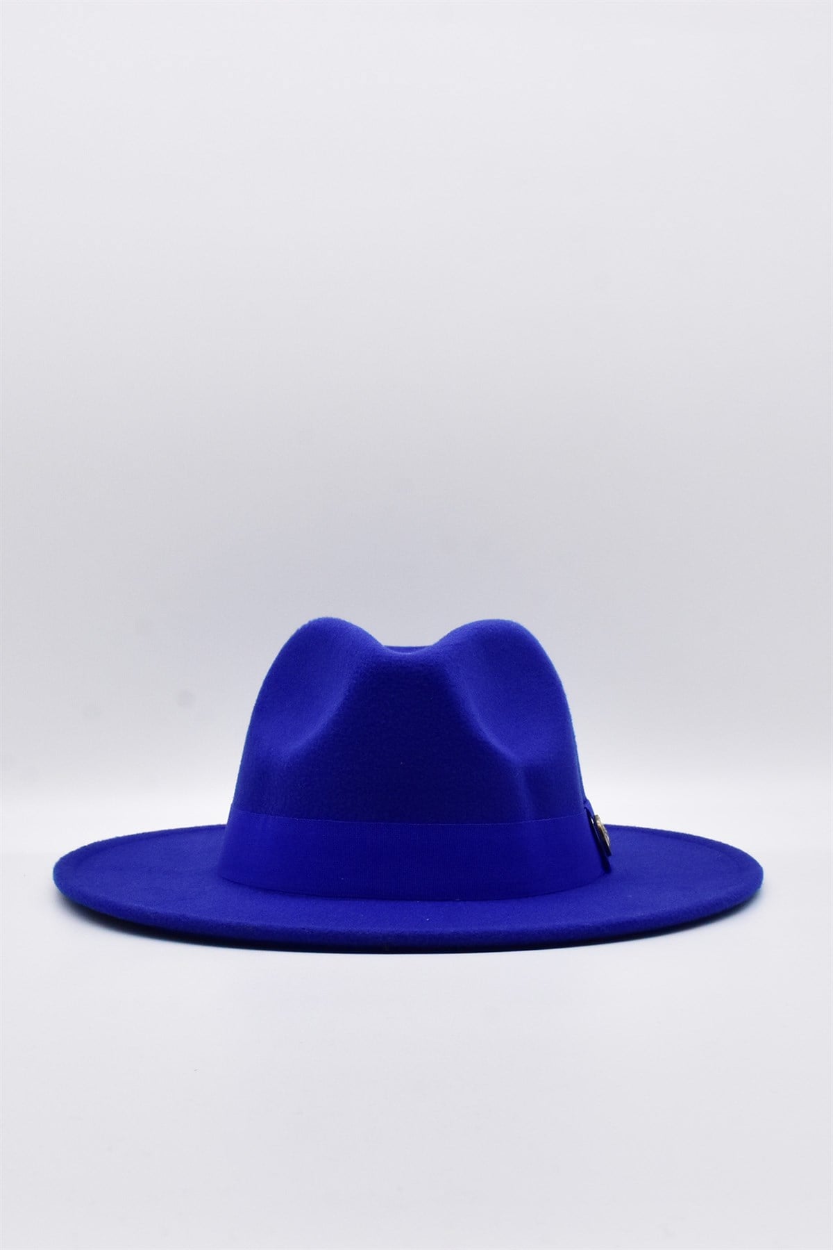 Women's Saks Blue Boater Fedora Fedora Hat Panama Flat Cap